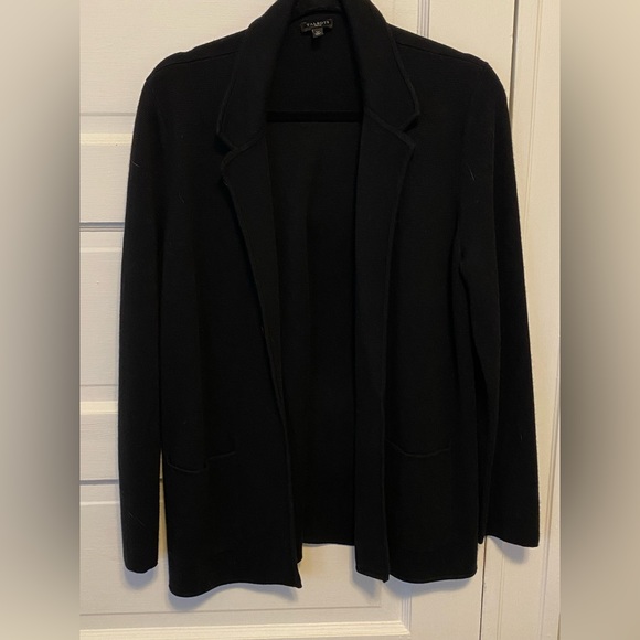 EUC Talbots Black Notch Collar Sweater Jacket - Picture 2 of 5